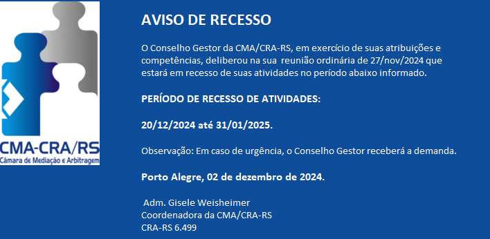 Aviso de Recesso